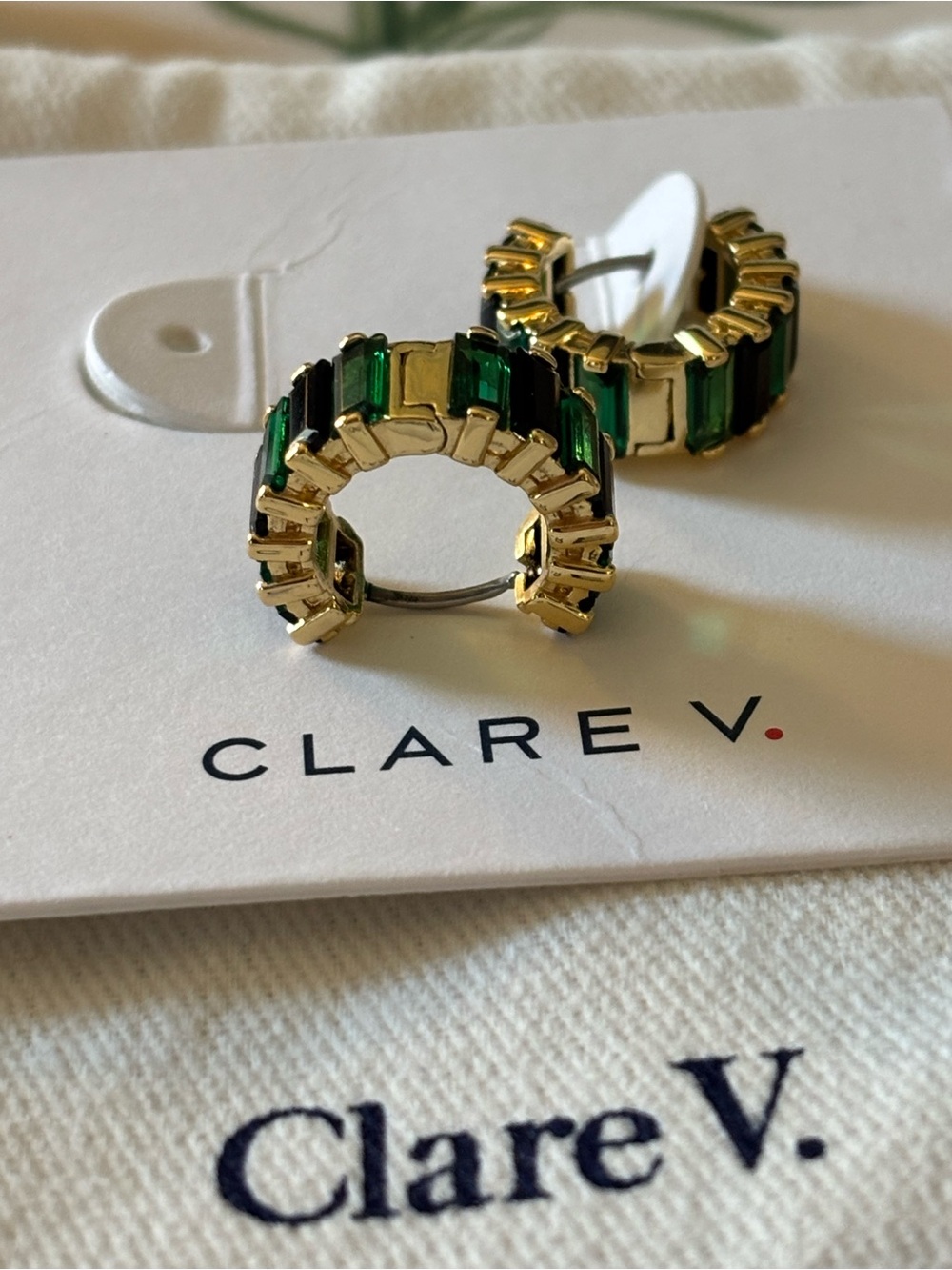 Clare V Baguette Checker Huggies - Emerald and Black - Picture 6 of 11